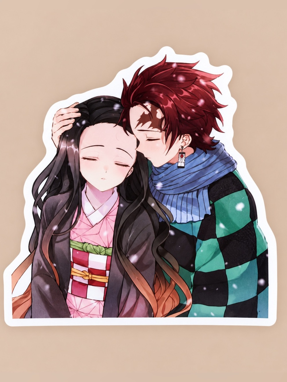 Tanjiro & Nezuko Kamado | Demon Slayer Winter Sibling Anime Sticker | 5/$10